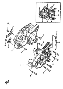 TZR125 Картер двигателя