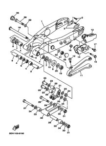 WR250Z Задний рычаг и подвеска
