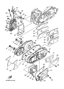 YP400G Crankcase cover ass`y  (v