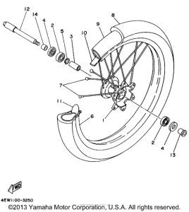 YZ125G1 Переднее колесо