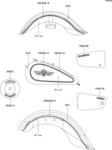 VN1500 Decals(red / olive)(vn1500-n2)