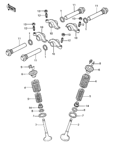 KZ440 Rocker arms / valves