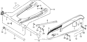 CB750 Swingarm + chain case