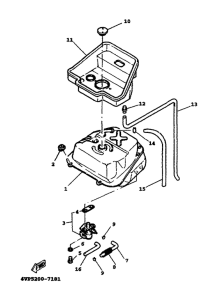 YW100T Топливный бак
