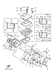 TRX850 Crankcase cover ass`y  (v