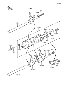 ER250 Валы и вилки переключения передач