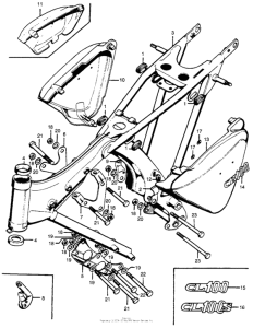 CL100 Frame + side cover
