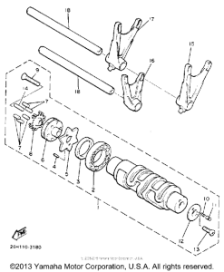 XVZ13DE Shift cam-fork