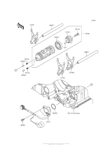 ZX1400 Валы и вилки переключения передач