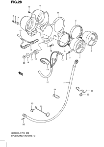 GS500 Спидометр-тахометр
