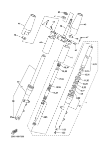 XVS1300A Передняя вилка