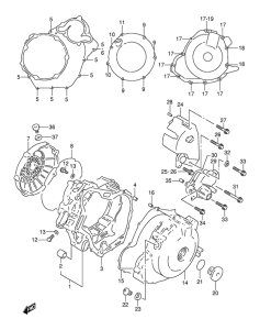 TL1000 Crankcase cover ass`y  (v