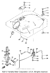 RD400F Топливный бак