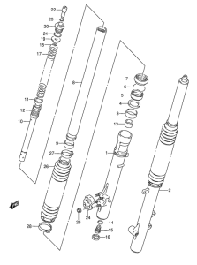 DR350 Передняя вилка