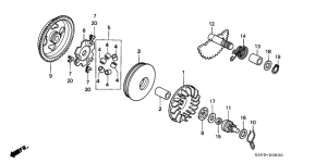 SJ50 Drive face /  kick starter spindle