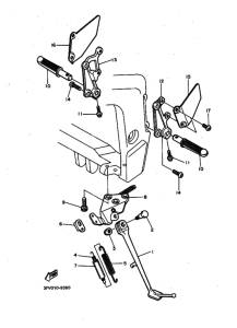 FZR750R Support & repose pied