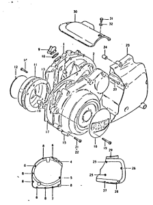 GSX750 Crankcase cover ass`y  (v