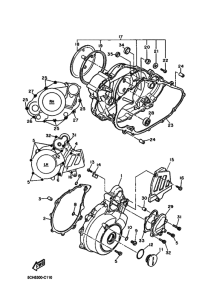 TT600RE Crankcase cover ass`y  (v