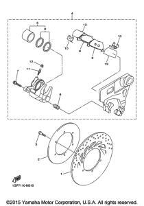 XVS1300CU Задний суппорт