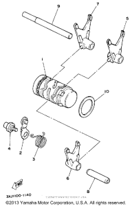 YZ125D1 Shift cam-fork