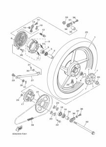 YBR125ED Rear wheel complete assy