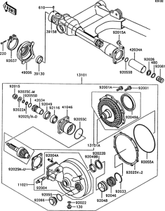 Z750 Drive shaft / final gear(1 / 2)