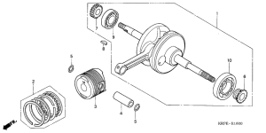 SCV100 Crankshaft / piston