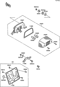 VN1500 Задний фонарь