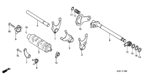 TL125 Shift drum / shift fork