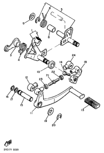 XJ900 Shift shaft. pedal