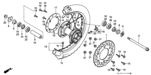 CR500R Rear wheel complete assy