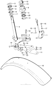 XL70 Steering stem + front fender
