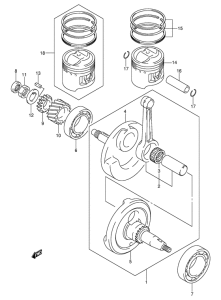 DR-Z125 Вал коленчатый