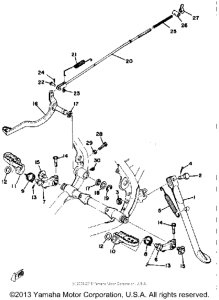 YZ400C Stand-footrest-brake pedal