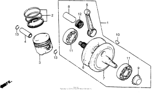  Коленчатый вал и поршни
