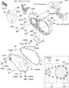 VN2000 Левая крышка двигателя