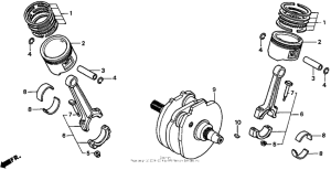 VT1100T Crankshaft + piston + rings