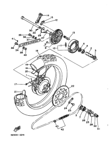 TY175 Заднее колесо в сборе