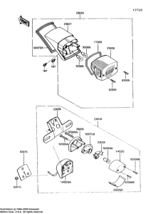 VN750 Задний фонарь