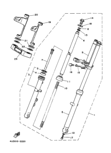 RX50 Front fork assy(ur silv