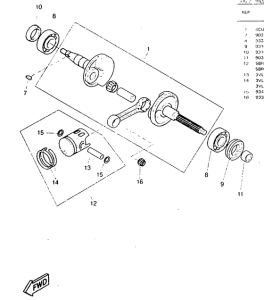 YQ50 Коленчатый вал и поршни