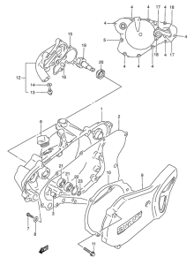 RM80 Crankcase cover- water pump