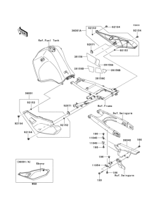 KL650 Side covers / chain cover(ebf / ecf)