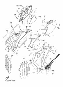 WR250F Боковые обтекатели