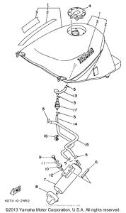 TDM850E Топливный бак