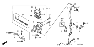 CBF125M Fr. brake master cylinder
