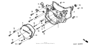 CR125R Крышка картера правая