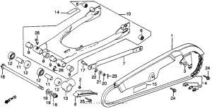 CM450 Swingarm + chain case