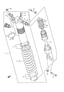 RM125 Абсорбер удавный в сборе задний