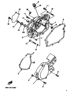 WR200R Crankcase cover ass`y  (v
